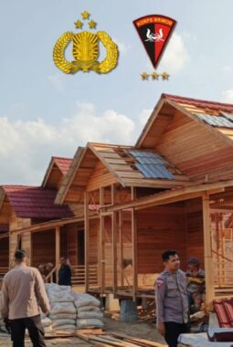 Brimob Kawal Huntap Korban Bencana di Aceh Tamiang